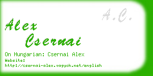 alex csernai business card